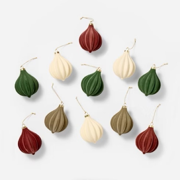 Set of 11 Velvet Decorative Ornaments Multicolor - Threshold with Studio Mcgee - Picture 1 of 4